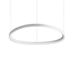 Suspension GEMINI avec profilé aluminium plat Led finition Blanc mat 