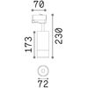 Spot EOS 25W IRC80 pour rail triphasé finition Noir mat 