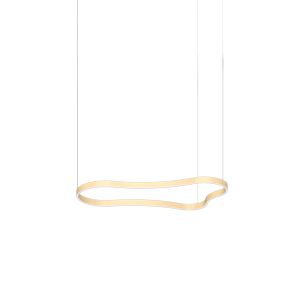 Ideal Lux Waves-2 SP blanc - Suspension LED forme ondulée 125 cm doré satiné