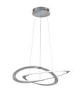 Suspensions nickel mat 2 cercles croisés LED OAKLAND