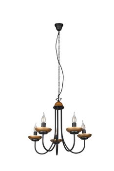 Lustre LIVIA finition noire et doré brossé à 5 branches de TrioLighting