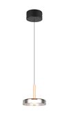 Suspension CELESTE – Élégance bois, verre et métal avec LED réglable