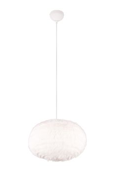 Suspension boule fourrure blanche Fourrure synth. Blanc 10w max.