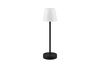 Lampe de table rechargeable noire MARTINEZ abat-jour blanc