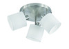 Plafonnier 3 Spots Trio TOMMY Nickel Mat & Tissu Blanc - R80333901