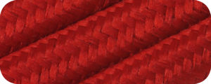 Cable plat 2x0.75mm² tressé textile ROUGE