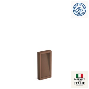 Borne rectangulaire profil aluminium IP66 ARKE Full 400 en marron rouille