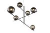 Lustre anthracite à 6 boules fumées série PURE de TrioLighting