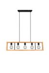 Suspension rectangle en bois et noir AGRA de Triolighting