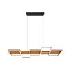 Suspension led noir et bois SwitchDimmer 5 carrés HARPER