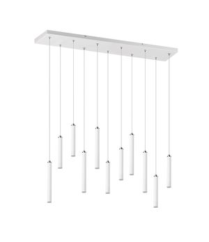 Lustre TUBULAR blanc à 11 tubes suspendus  blanc mat de TrioLighting