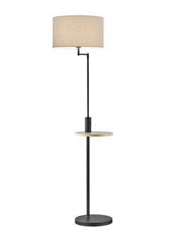 Lampadaire noir CLAAS avec tablette et abat-jour de TrioLighting