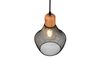 Suspension grille noire et bois VALERIA de Triolighting