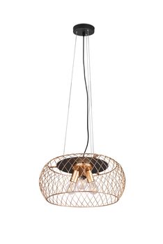 Lustre ovale grillagé laiton mat TAMIL de Triolighting