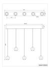 Suspension 5 têtes ORBIT SwitchDimmer finition Nickel et noir