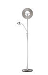 Lampadaire nickel mat QUEBEC 35W avec liseuse de TrioLighting