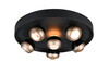 Plafonnier à 6 têtes ORBIT finition Noir mat et café