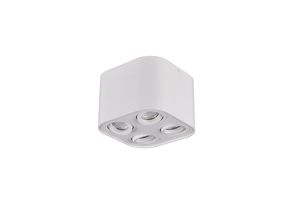 Plafonnier carré 4 spots blanc mat COOKIE de Triolighting