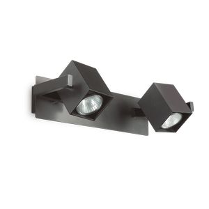 Barre 2 spots carrés MOUSE finition Noir mat 