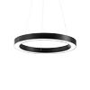 Lustre ORACLE cercle suspendu avec profilé aluminium plat Led finition Noir mat 