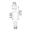 Spot FOX 15W IRC90 pour rail triphasé finition Noir mat 