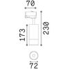 Spot EOS 25W IRC80 pour rail triphasé finition Blanc mat 