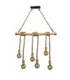 Lustre bambou et douilles suspendues WILMA de TrioLighting