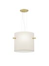 Suspension CAMDEN grand abat-jour tissu blanc de TrioLighting