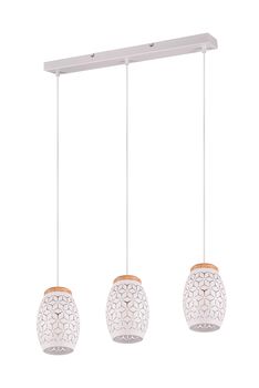 Lustre BIDAR 3 suspensions ajourées blanc mat de TrioLighting