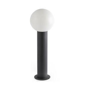 Potelet MOON avec diffuseur boule blanche finition Anthracite et opale blanc