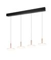 Suspension CELESTE – Élégance verre et métal noir avec LED réglable