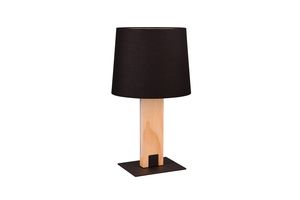 Lampe de table RAHUL – Bois et tissu avec double éclairage et variateur