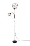 Lampadaire HAVAL grillagé avec liseuse articulée Métal Noir 15+10W max.