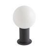 Borne MOON avec diffuseur boule blanche finition Anthracite et opale blanc