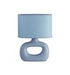 Lampe PUBOL pied céramique et abat-jour finition bleue