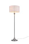 Lampadaire SABIA nickel mat et abat-jour blanc de TrioLighting