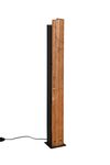 Lampadaire KARUNI – Bois naturel ajouré, métal noir mat
