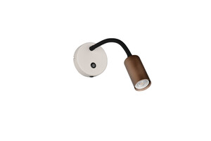 Applique Murale Spot LED TARYN 1 Lumière - finition gris mat et café