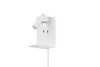 Applique liseuse blanc mat ELEMENT + prise pour chargeur 