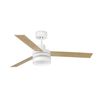 Ventilateur Plafond Design ICE avec LED 12W et Haut-Parleur – Ø132 cm – Blanc/Érable – Été/Hiver – Silencieux