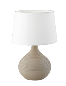 Lampe MARTIN pied cappuccino et Abat jour blanc