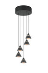 Suspension Ronde ROMEO Noir Mat 5 Cônes (Lift Me) - 337030532