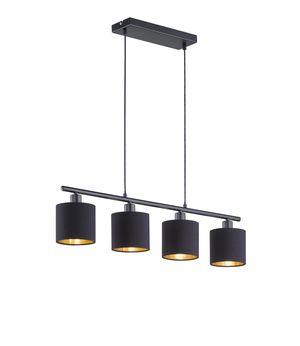 Suspension 4 abat-jour (noir/doré) TOMMY de TrioLighting