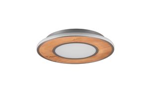 Plafonnier Led nickel mat et bois DEACON de TrioLighting