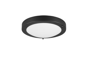 Plafonnier Condus rond noir mat pour salle de bain IP44 