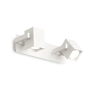 Barre 2 spots carrés MOUSE finition Blanc mat 