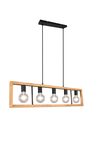 Suspension rectangle en bois et noir AGRA de Triolighting