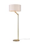 Lampadaire CASSIO laiton mat et abat-jour blanc de TrioLighting