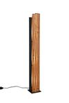 Lampadaire KARUNI – Bois naturel ajouré, métal noir mat