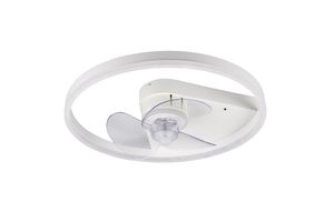 Ventilateur de plafond blanc mat BORGHOLM 3 pâles à télécommande